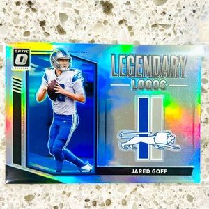 JARED GOFF PRIZM CARD LEGENDARY LOGOS LIONS NFL 2021 SILVER